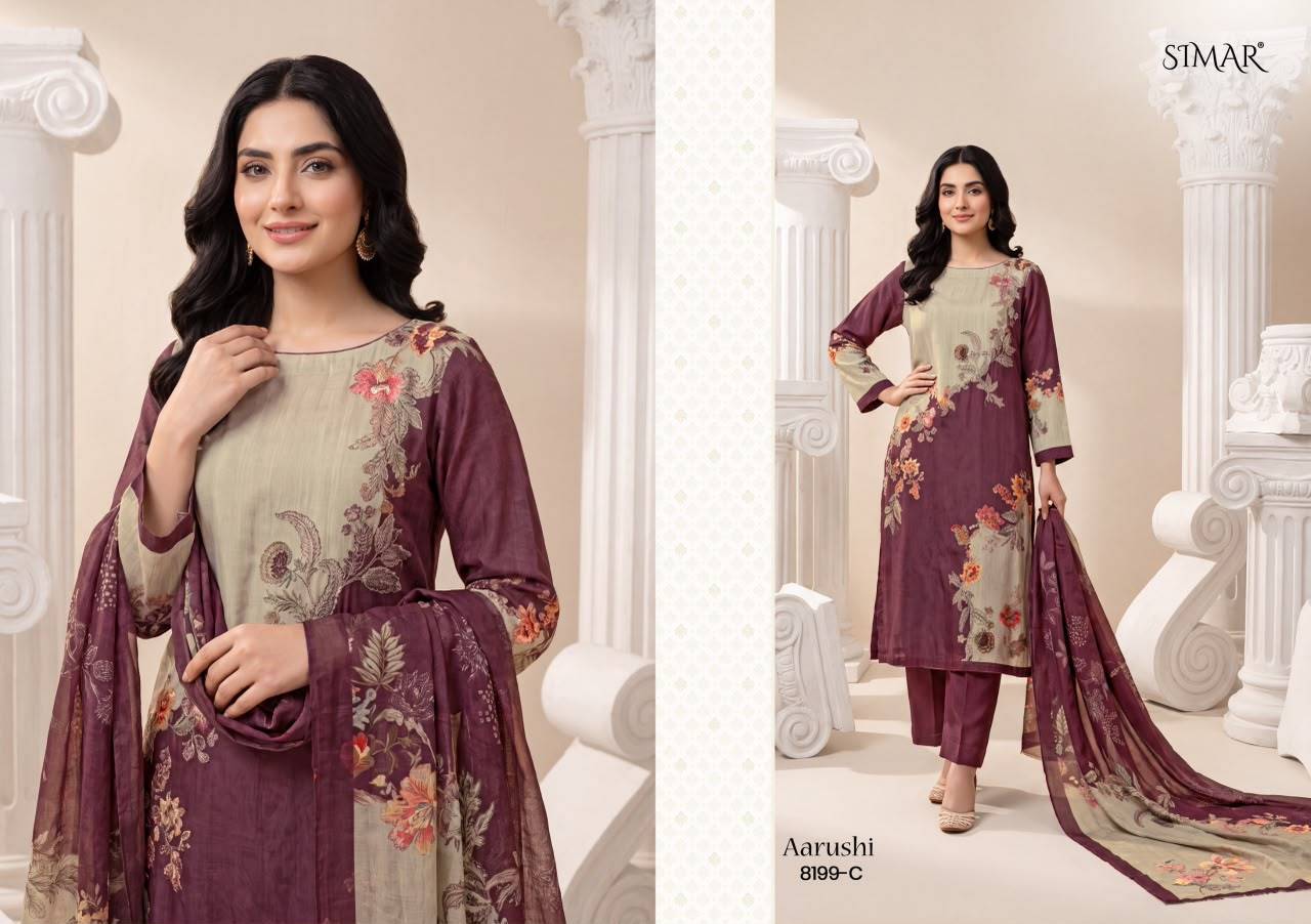 Aarushi By Glossy 8199A To D Series Stylish Beautiful Colourful Organza Dresses At Wholesale Price